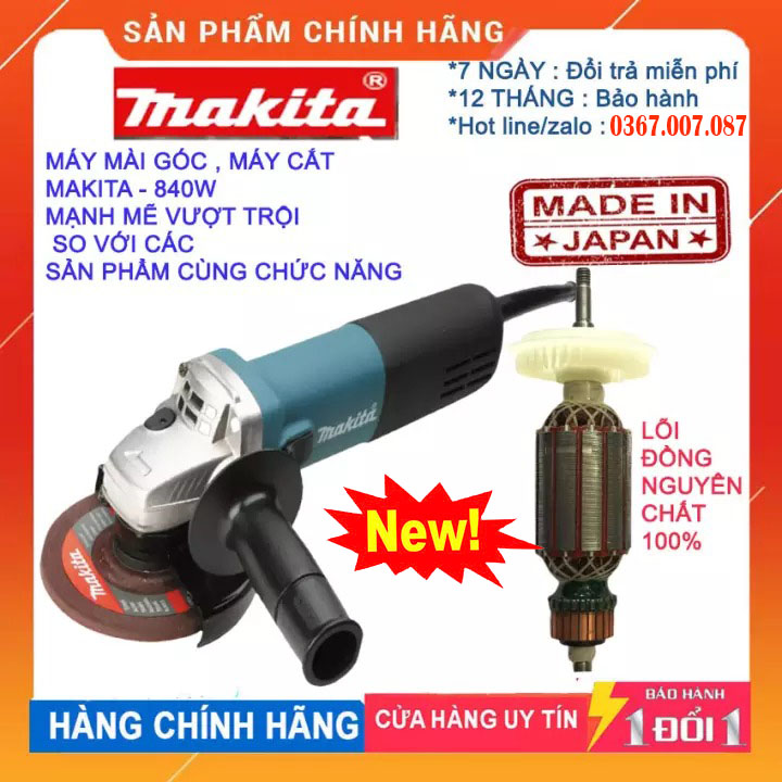 Máy Mài Nhật Bản Makita - Máy Cắt Tay Makita - Máy Mài Cầm Tay  - Công Suất Cực Lớn 850W - Sản Xuất Theo Tiêu Chuẩn Công Nghệ Nhật Bản - Chuyên Cắt Các Bề Mặt Tường Đá Bê Tông Nhôm - Bảo Hành Toàn Quốc 1 Đổi 1