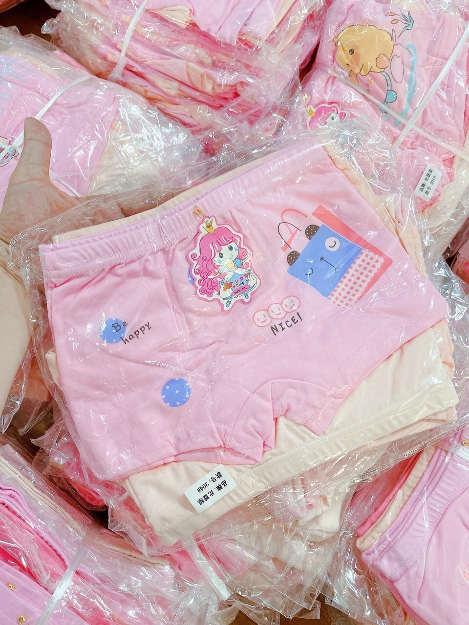 SỈ Set quần chip đùi cotton spandex cho bé gái Hàn Quốc, Size 9-30kg