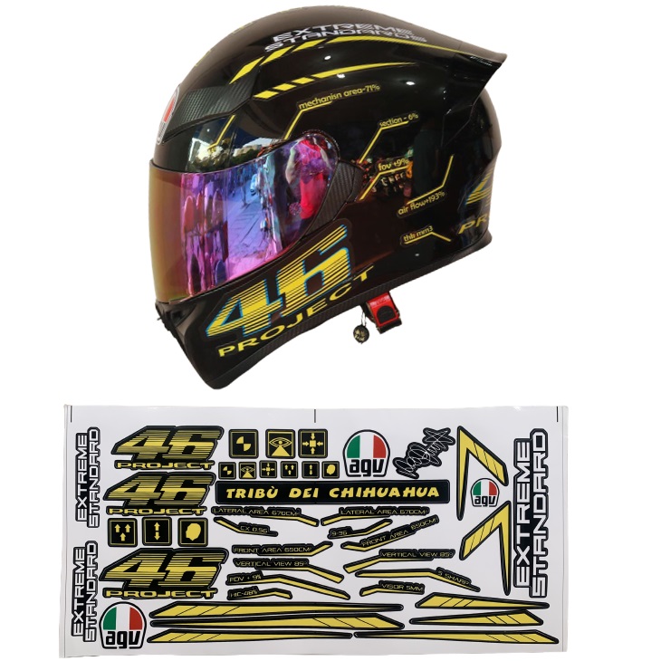 Tem dán mũ bảo hiểm fullface nhiều mẫu - decal pvc chống nước