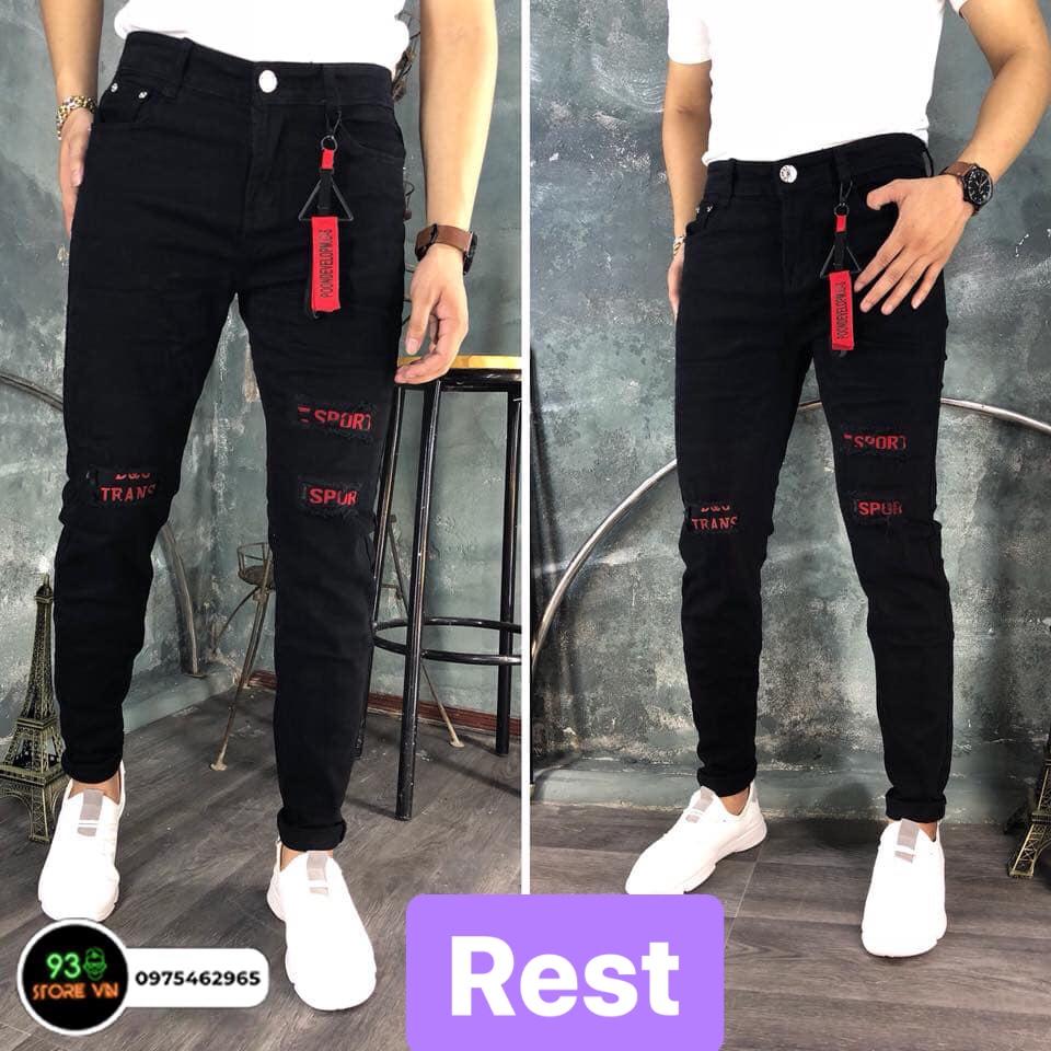 QUẦN JEAN NAM CHẤT BÒ CAO CẤP ĐEN VẢI ĐỎ SIÊU MENLY 2023 EV-602 EVEREST FASHION