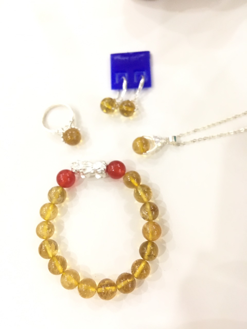 Bộ trang sức bạc đá thạch anh