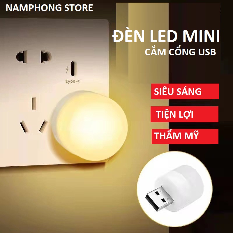 {HOT freeShip} Đèn Led Mini Bảo Vệ Mắt Đọc Sách, Đèn Led Ngủ Cổng USB