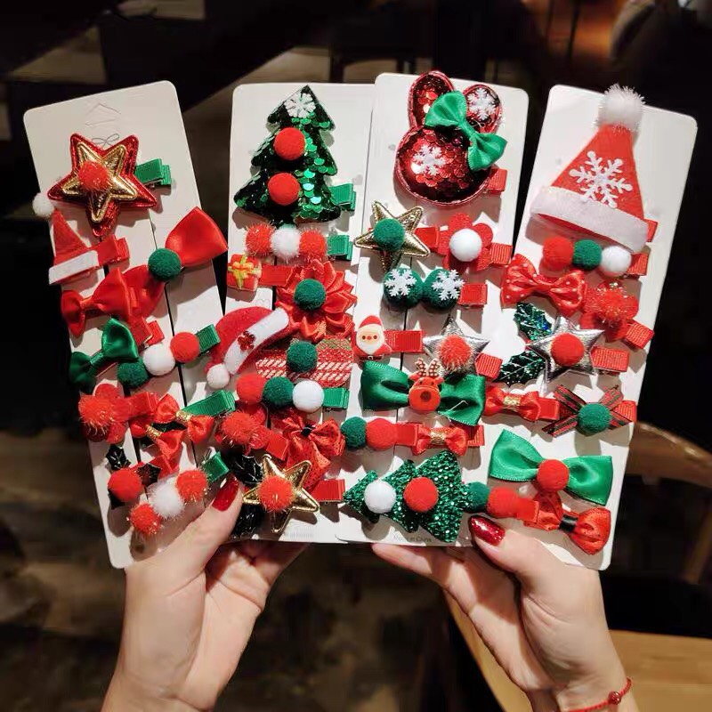 Sét 10 kẹp tóc noel
