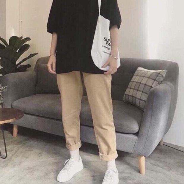 Mạnh dũng store 1 quần kaki nữ ống rộng phong cách