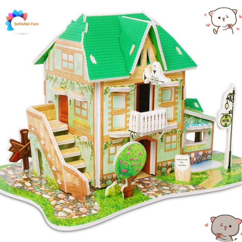 [HCM]Đồ Chơi Mô Hình Lắp Ghép 3D Hình Các Tòa Nhà Biệt Thự Xinh Xắn Bằng Giấy Foam DIY - SOHANEI FAM - Giúp Phát Triển Kỹ Năng Thực Hành Kiên Nhẫn Và Tập Trung Cho Bé -Đồ Chơi Xếp Hình Nhà 3D