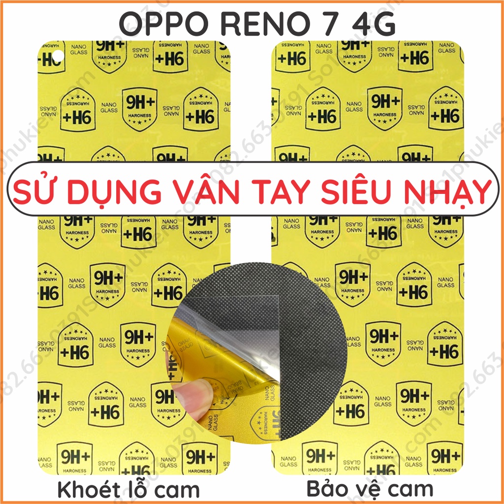 Dán cường lực màn hình Oppo reno 7 4G dẻo nano trong suốt, nhám chống vân tay, bảo vệ mắt chống bể 9H+