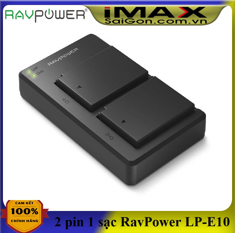 Bộ 2 pin 1 sạc đôi RavPower cho pin LP-E10