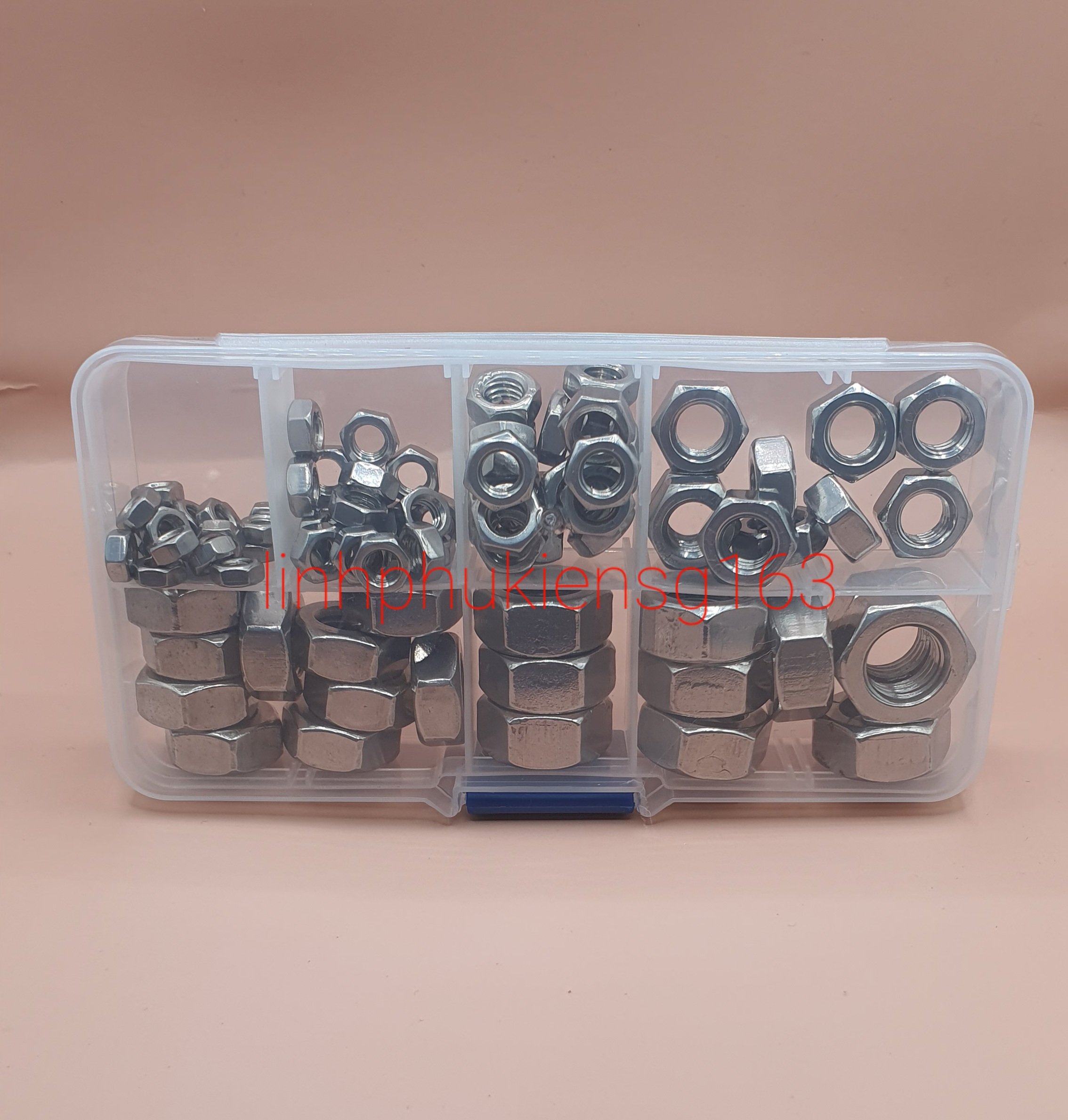 [HCM] ĐAI ỐC, TÁN (INOX 201) 6 KÍCH CỠ TỔNG 90 CON