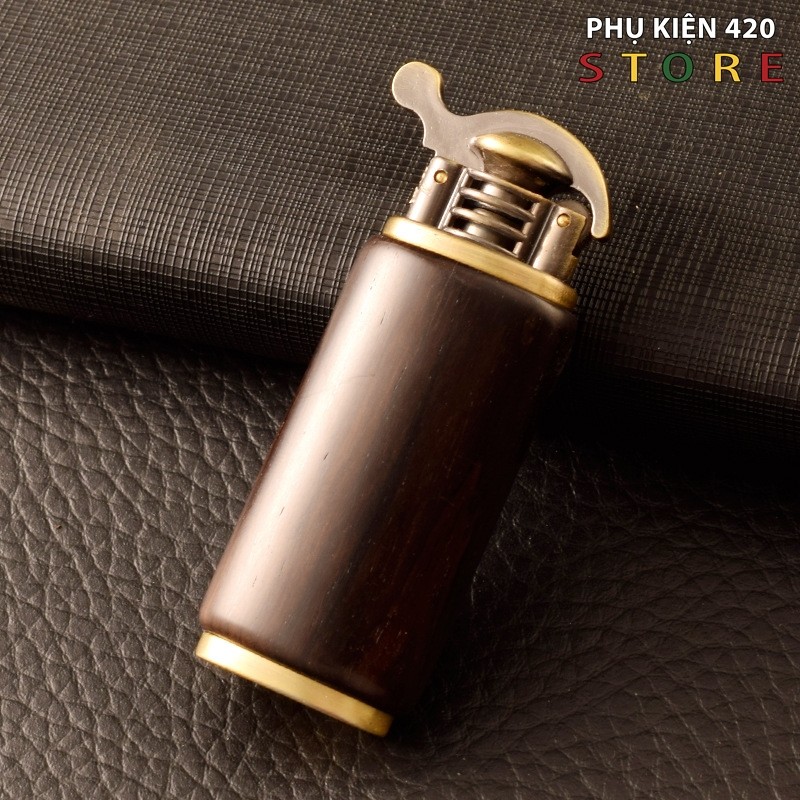 Máy Lửa Xăng Đá Vỏ Gỗ Cỡ Trung - Bật Lửa Hộp Quẹt Độc Lạ Đẹp (may lua xang da vo go co trung - bat lua hop quet doc la dep)