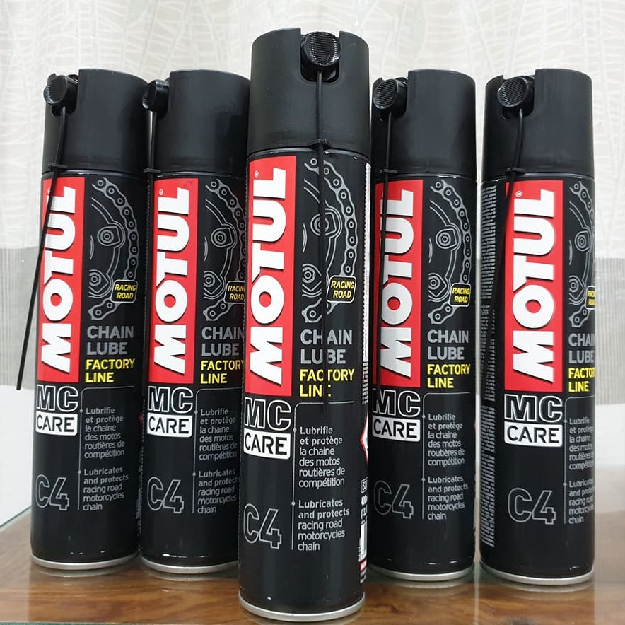 [HCM][Chính hãng] Chai xịt bảo dưỡng sên Motul Chain Lube Factory Line Racing Road C4 400ml Xịt dưỡng sên Motul C4