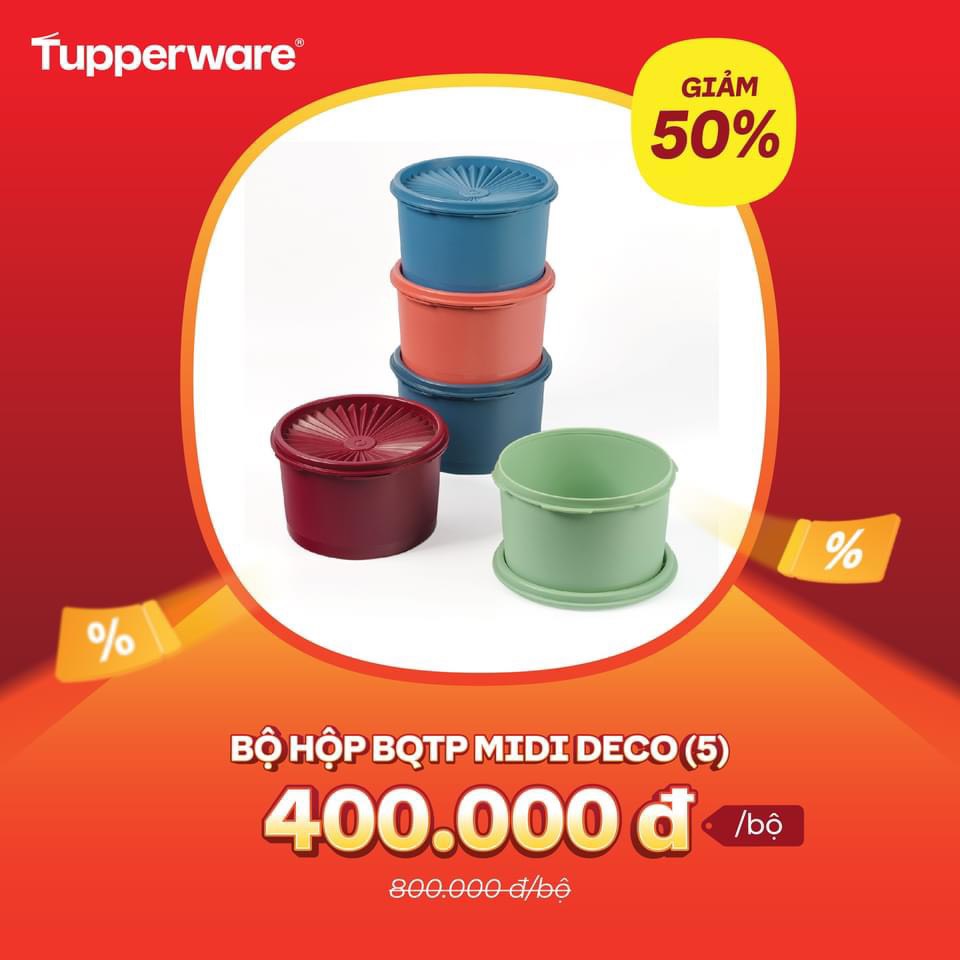 Bộ hộp bảo quản thực phẩm Tupperware Midi Deco (5)