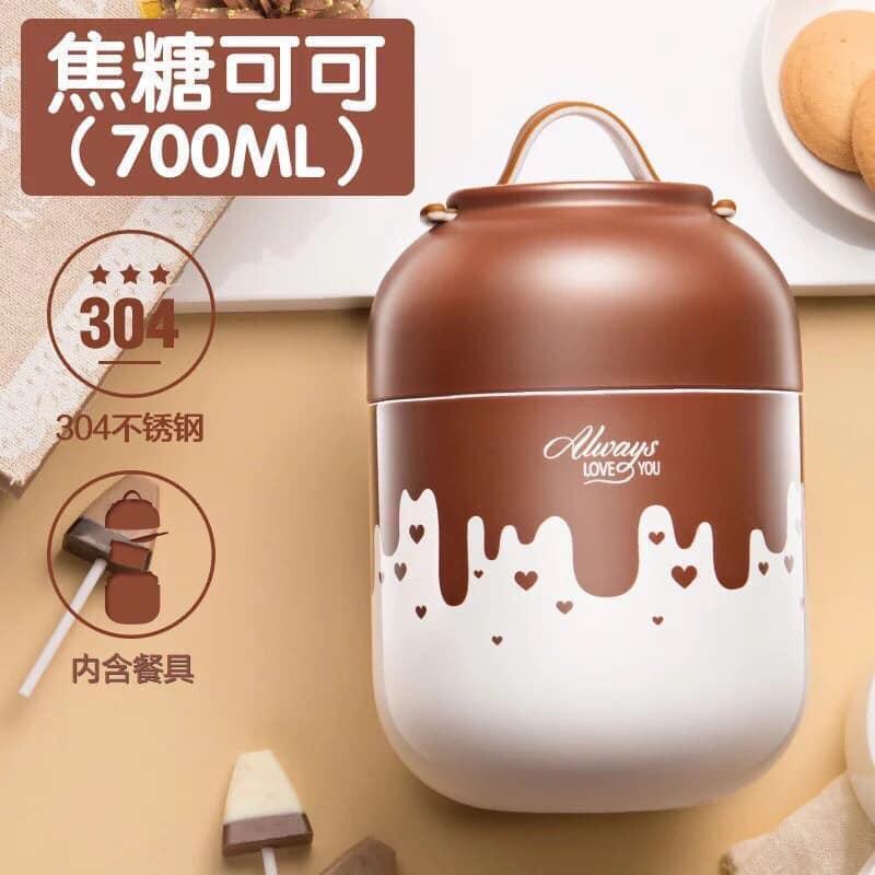 Bình ủ cháo Relea dung tích 700ml - 6 lớp cách nhiệt (không dùng điện) tiện dụng