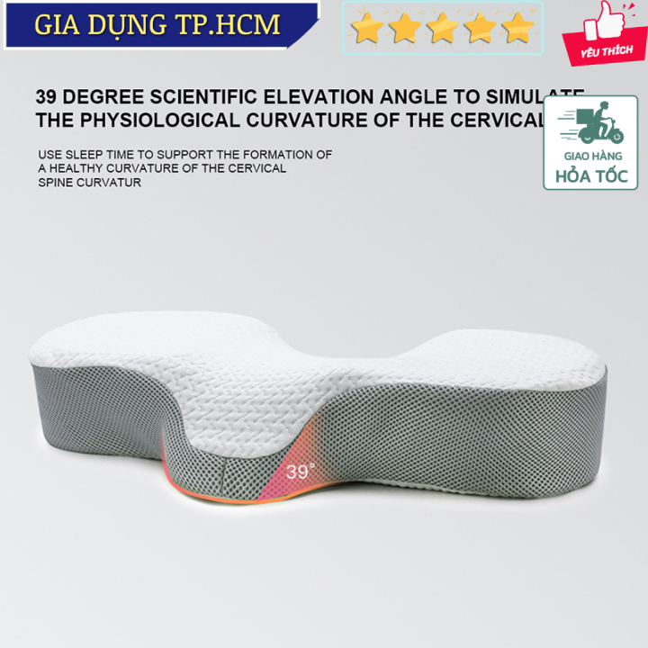 Gối ngủ công thái học cánh bướm Memory Foam Pillow Neck Support (58x34x13cm)