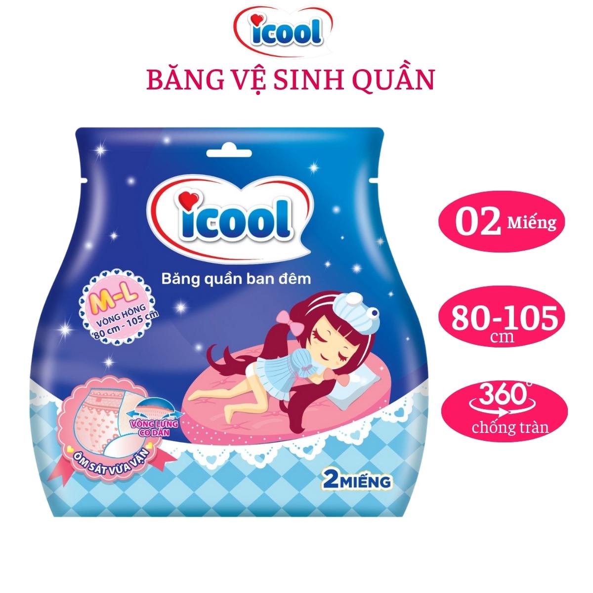 {Hàng chính hãng} Băng vệ sinh ICOOL dạng quần 2 miếng size M/L.