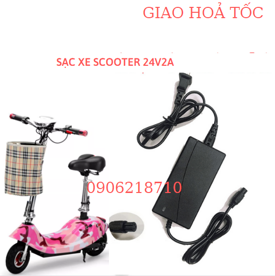 Bộ sạc xe điện mini E-Scooter 24V 2AH ( loại 8 inch và 10 inch )