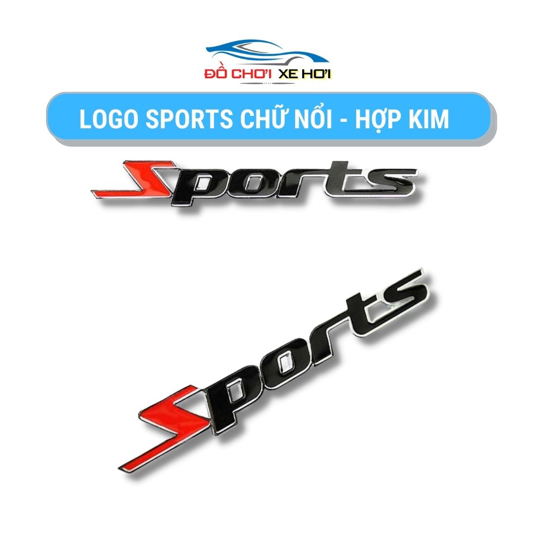 Logo SPORTS Kim Loại Chữ Nổi - Dán Trang Trí Ôtô