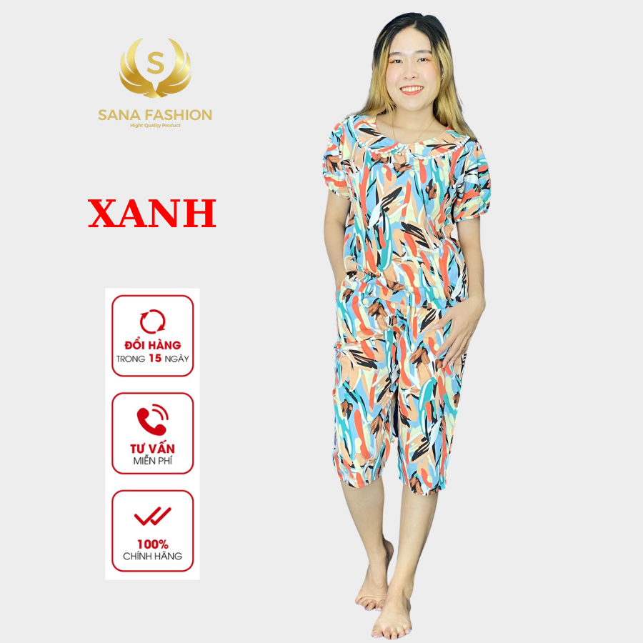 Đồ bộ mặc nhà quần áo ngủ nữ chất lụa cao cấp quần lửng LCS