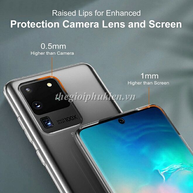 Ốp lưng Samsung Galaxy S20 Ultra silicon dẻo trong suốt