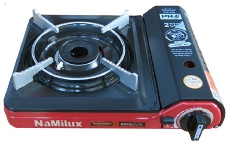BẾP + BÌNH GAS MINI PRO PL2021PF NAMILUX DU LỊCH ( SỬ DỤNG CỤM VAN NGẮT GAS AN TOÀN CHỐNG NỔ - INLINE CUT )
