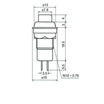 Công tắc nhấn nhả 10mm 250V 3A.