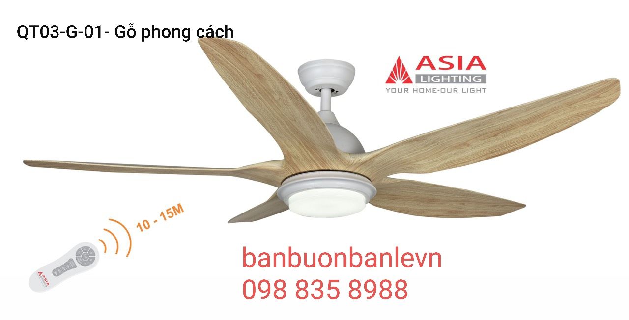 ( Voucher siêu ưu đãi 18%) QUẠT TRẦN ĐÈN TRANG TRÍ ASIA- QT02