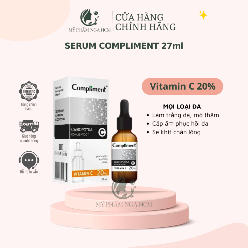 Serum Compliment Trắng da mờ thâm, cấp ẩm, giảm mụn 27ml