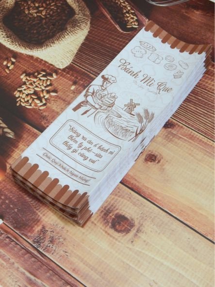 [HCM]100 TÚI GIẤY ĐỰNG BÁNH MÌ QUE (Giấy Kraft trơn 50gms)