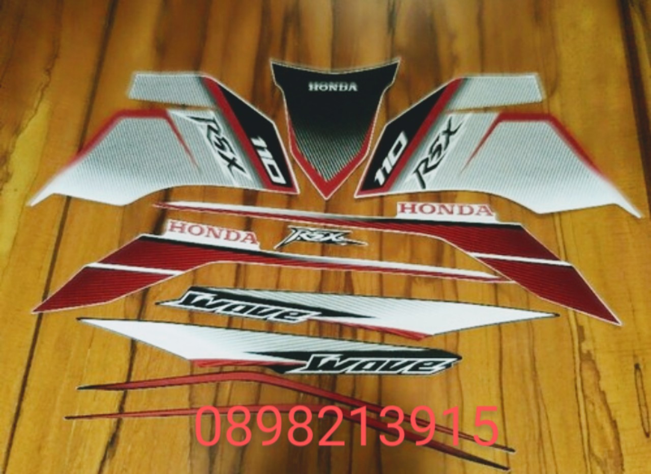 Bộ tem wave RSX 110 2012 màu trắng đỏ