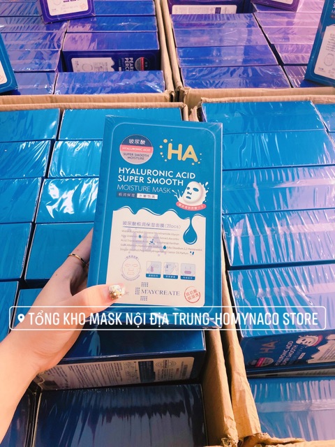 [BÁN LẺ GIÁ SỈ] HỘP 20 MIẾNG MẶT NẠ HA CẤP NƯỚC MAYCREATE- SỈ HA TÍM XANH