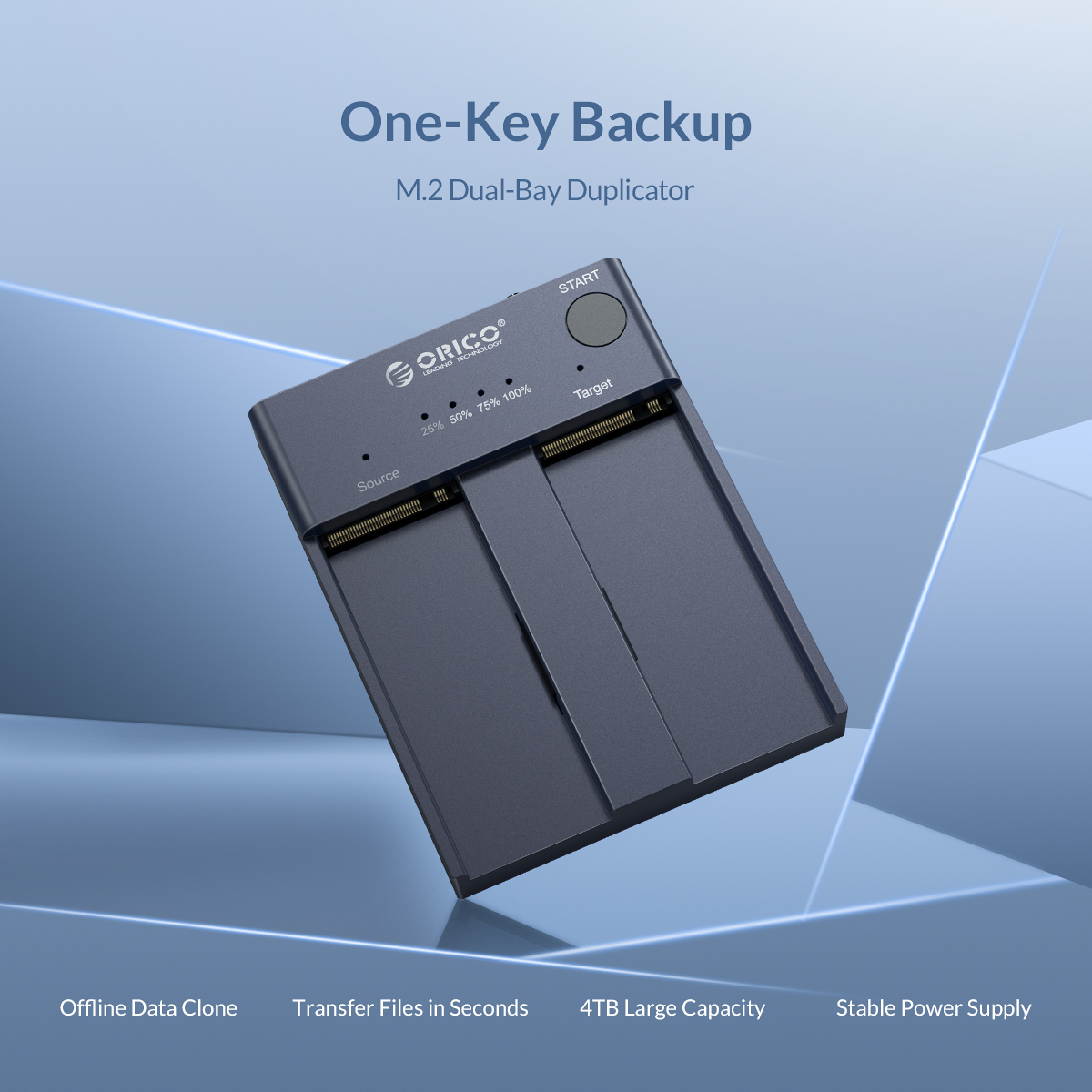 [HCM]Dock gắn 2 SSD ORICO NVME M.2 Type C gen 2 10Gbps