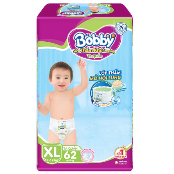[HCM]Tã quần Bobby siêu đại M76 L68 XL62 XXL56 kèm 8