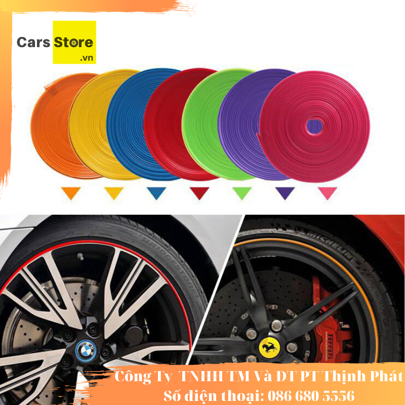 Nẹp vành bánh xe ô tô 8 mét dài