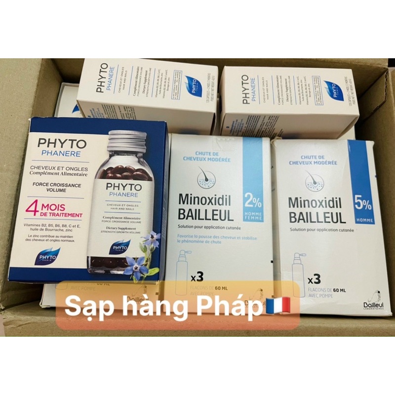 [Bill Pháp] Xịt mọc tóc Minodixil và viên Phyto
