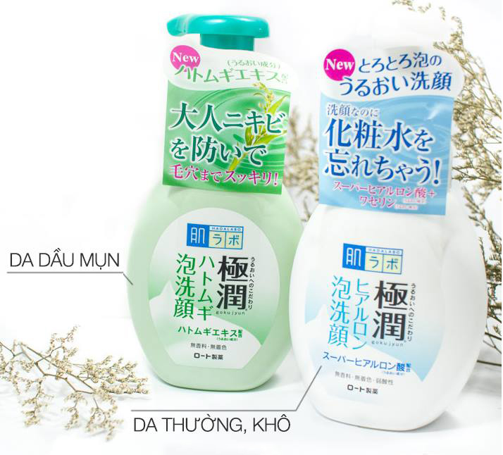 Sữa rửa mặt HADALABO dạng bọt Nhật Bản (màu trắng)