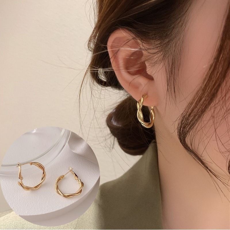 [ Quà Tặng Siêu Xinh ] Hoa tai Khuyên tai nữ chữ dáng chữ U đơn giản phong cách retro Vintage    Her Accessories  H12