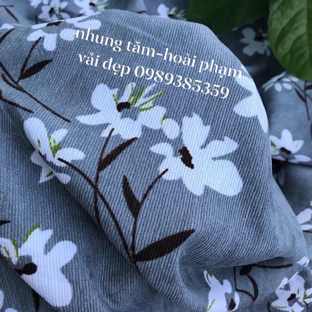 vải nhung tăm hoa lily