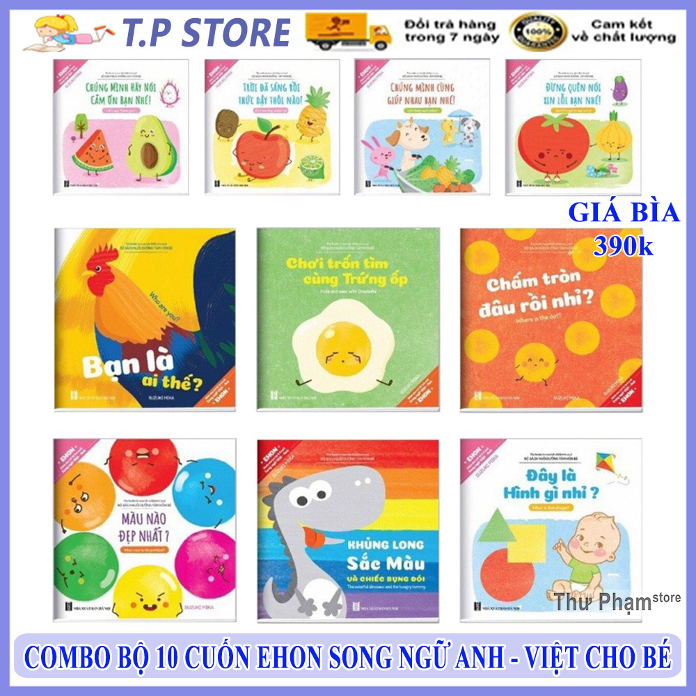 COMBO Bộ 5 Cuốn Sách EHON SONG NGỮ VIỆT - ANH Cho Bé ( Kèm FILE Nghe ) - Bộ Sách EHON Nhật Bản Phát Triển Trí Thông Minh Cho Trẻ Em Từ 0 - 6 Tuổi