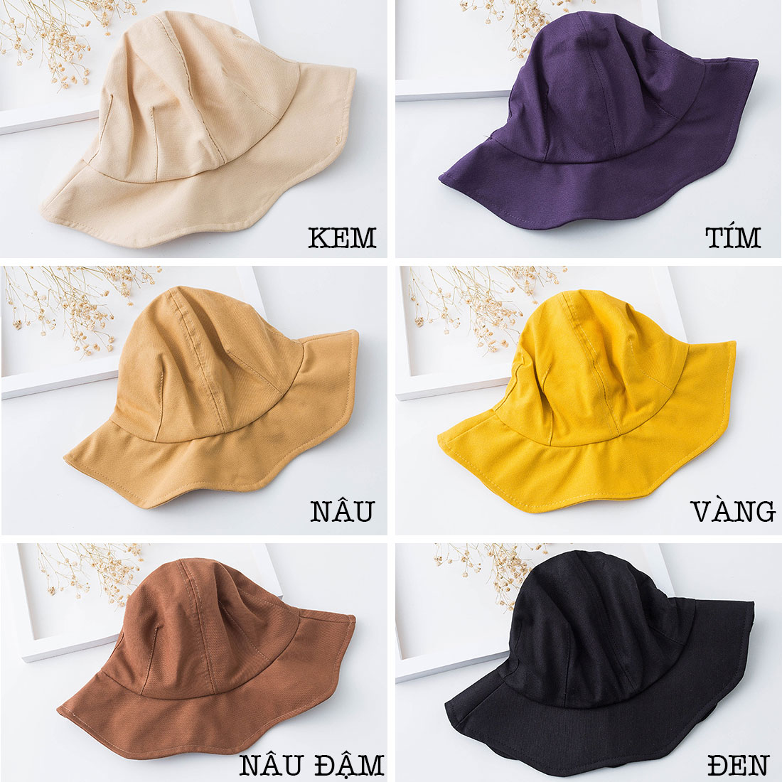 Nón Vành Uốn Lượn Kiểu Nhật Siêu Xinh - 100style
