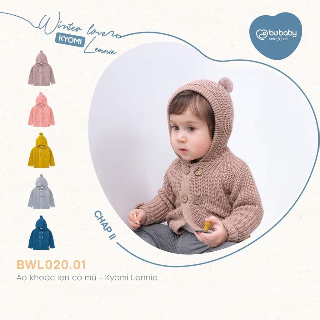 Áo khoác len có mũ Kyomi Lennie Bu Baby - Bubaby Bình Dương