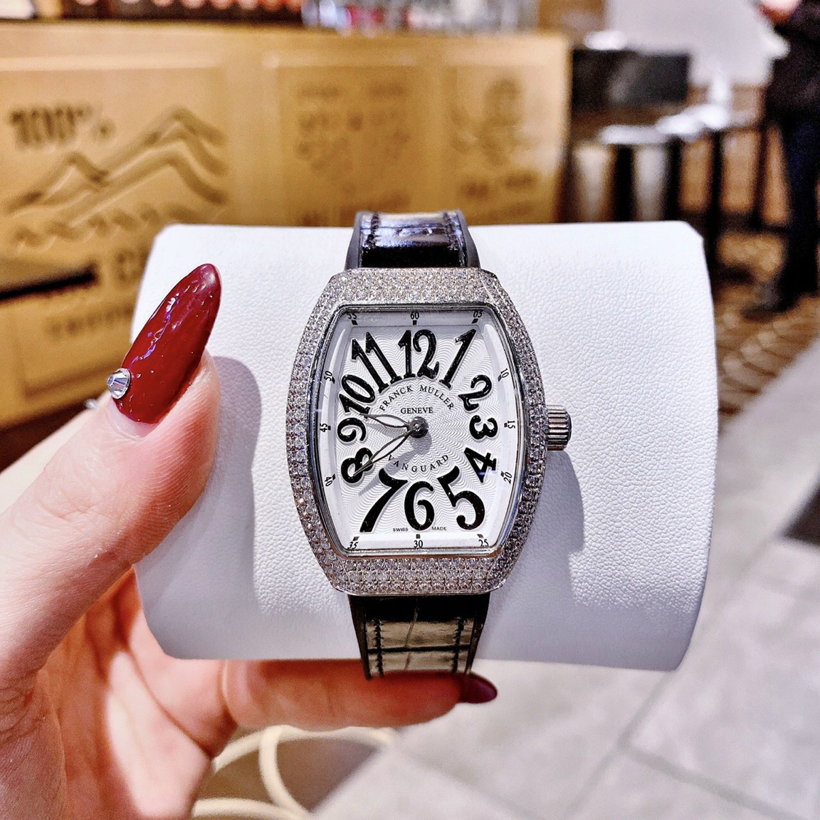 Đồng watch female leather strap Franck Muller FM5855 fullbox, water resistant, stainless steel shell, đồng watch woman luxury