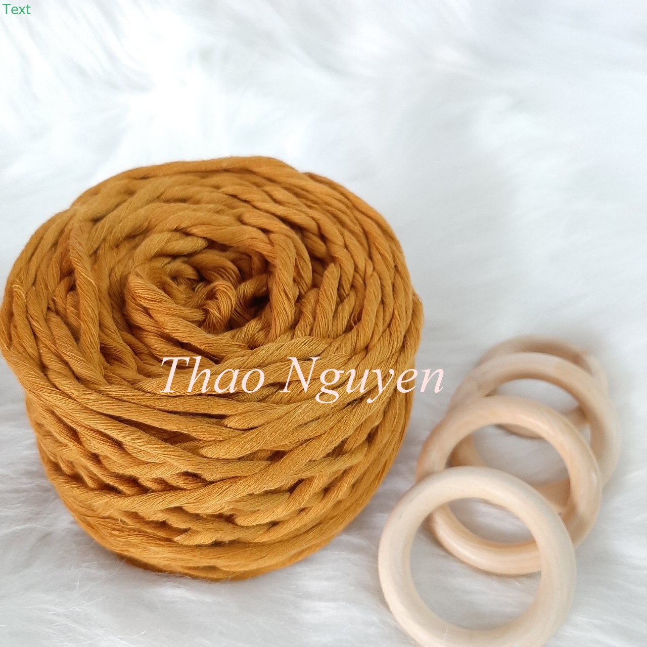 (ảnh thật) Dây thừng se macrame , dây cotton .MÀU VÀNG MUSTAND  3mm-5mm