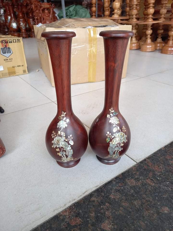 Cặp lục bình gỗ hương cao 30cm