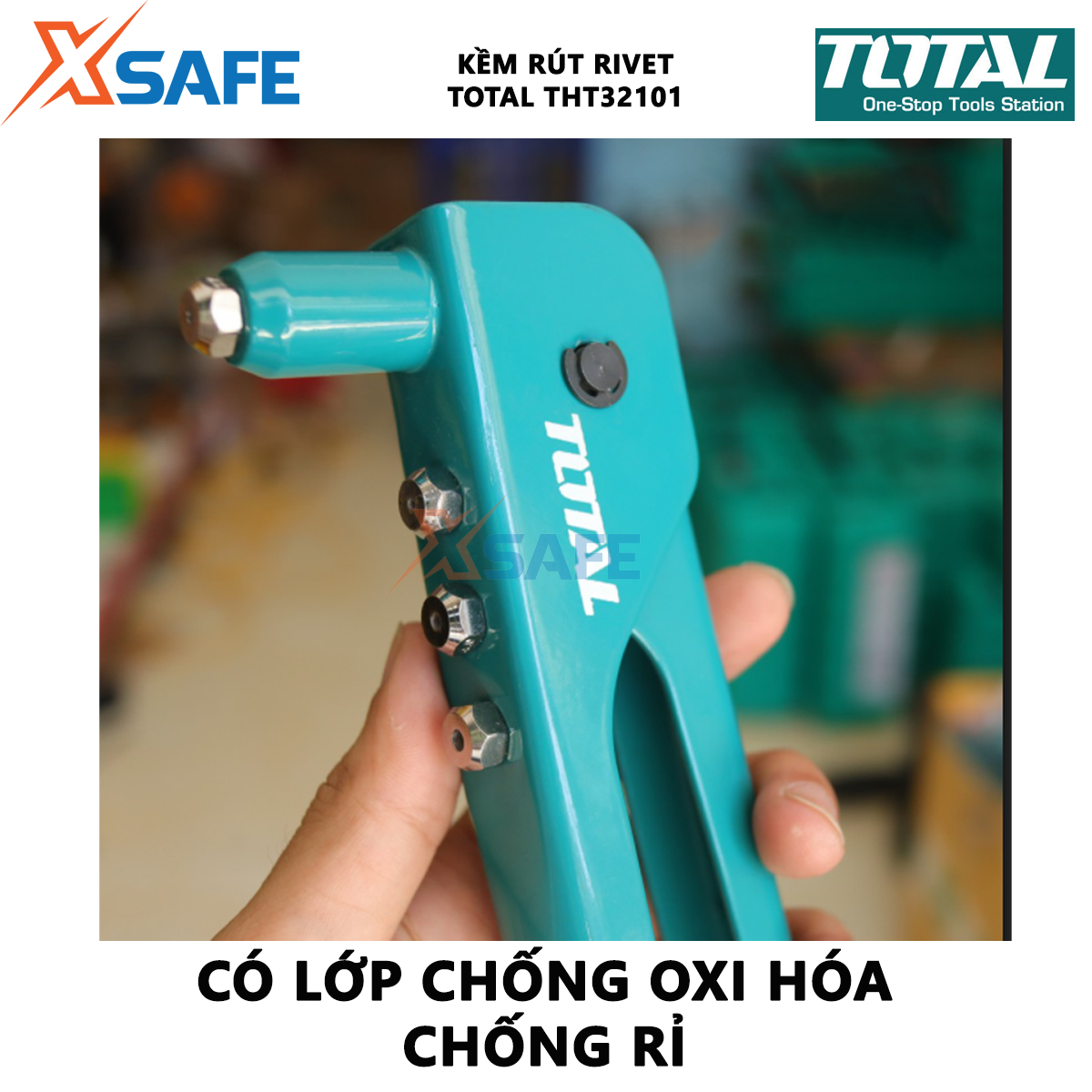 Kềm rút rivet TOTAL THT32101 kìm rút rivet Chiều dài 260mm(10" ) chịu nhiệt, chịu lực mạ lớp chống rỉ sét, chống rỉ khóa các vật liệu, bấm đinh ghim