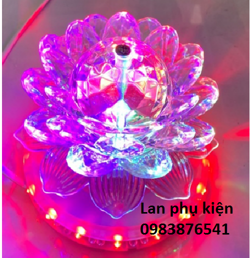Đèn led hoa sen xoay tròn đèn bàn thờ.