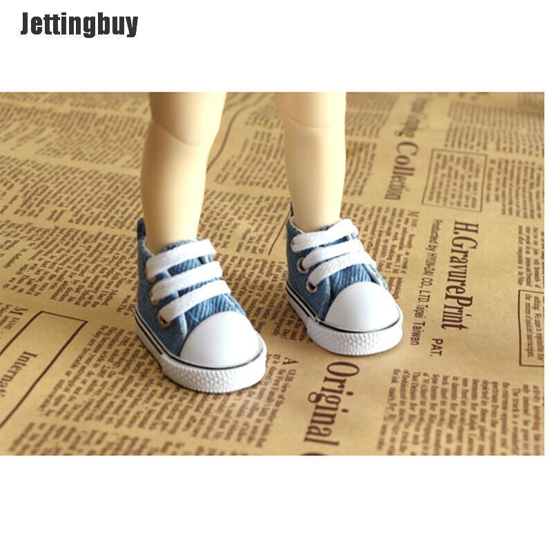 5cm Canvas Shoes For BJD Doll Mini Toy Shoes Sneaker Bjd Doll Shoes for Russian Doll Accessories Black