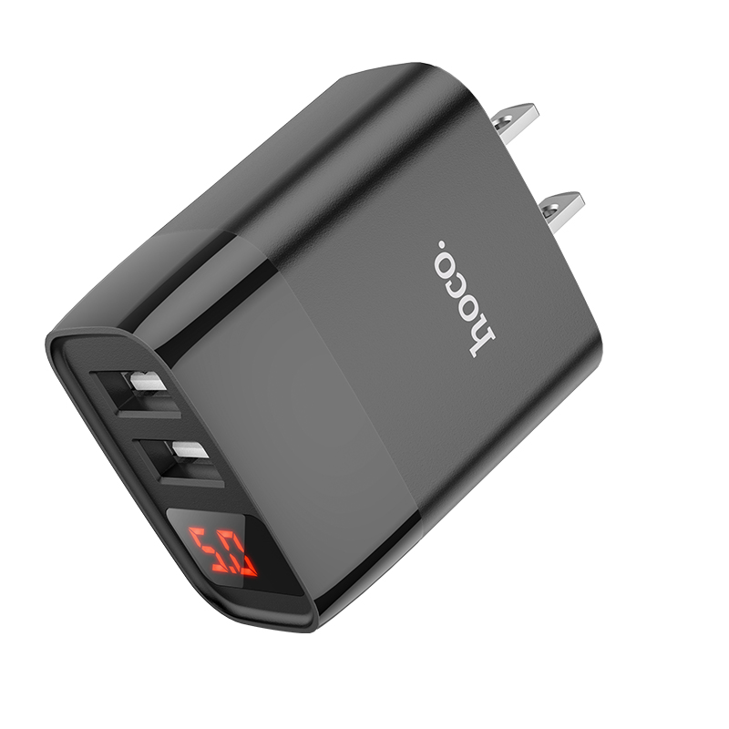 Cóc Sạc Nhanh Hoco C86 2 Cổng Usb 2.4a Màn Hình Led