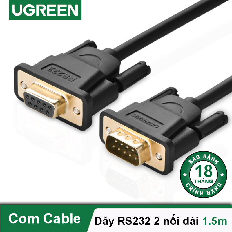 Dây nối dài COM RS-232 đực sang cái 1.5m UGREEN DB101 20145 - Hãng phân phối chính thức