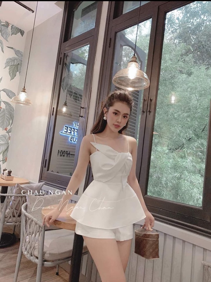 Sét Bộ 2 Dây Bèo Nơ Ngực ( Có Mút ) Thời Trang Nữ