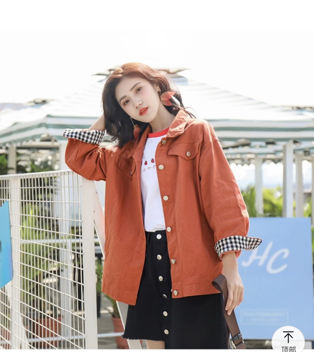 [HCM]Áo Khoác Kaki NỮ Phom Rộng Ngầu Nhấn Sọc Ca rô CRT