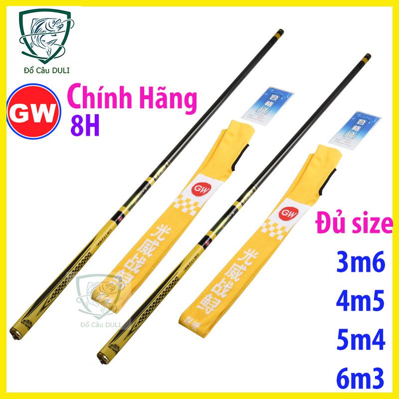 Cần câu tay gw 8h vàng đủ size 3m6 4m5 5m4 6m3 - cần câu tay siêu bạo lực, cần đơn siêu khỏe